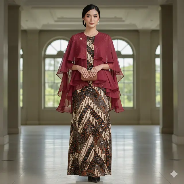 7 Inspirasi Gamis Batik Motif Parang untuk Seragam Organisasi Wanita Resmi, Tampilan Elegan dan Berwibawa