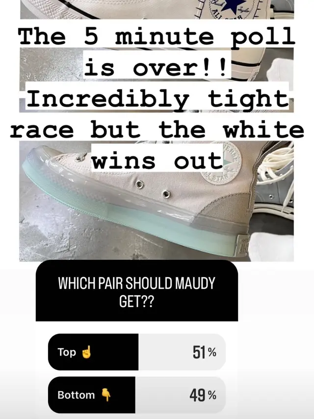 Jesse Choi mengajak followers-nya untuk memilihkan sepatu untuk Maudy Ayunda. (Foto: Instagram Stories/jessechoi_)