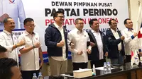 Mantan Ketua Dewan Pimpinan Wilayah (DPW) Partai Solidaritas Indonesia (PSI) DKI Jakarta Michael Victor Sianipar resmi bergabung dengan Partai Perindo. (Liputan6.com/Winda Nelfira)