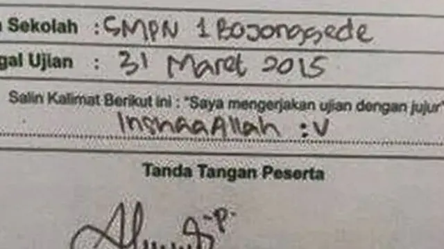7 Potret Jawaban Kocak Siswa Saat Ujian, Bikin Ngakak yang Memeriksa