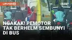 Umumnya beberapa pelanggar lalu lintas merasa panik hingga salah tingkah ketika didatangi polisi. Namun berbeda dengan pemotor yang membonceng tanpa helm berikut. Aksinya kabur dari tilang berhasil membuat polisi kehilangan jejaknya.