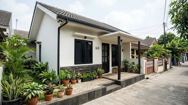 Model Teras dengan Lantai Batu Sikat yang Elegan