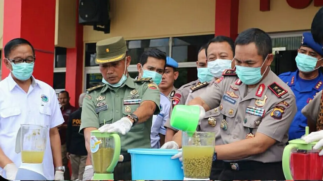 Pemusnahan Narkoba oleh Polda Riau
