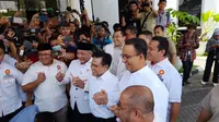 Jajaran DPP PKB menyambangi Kantor DPP Partai PKS di Jalan TB Simatupang, Jakarta Selatan, Selasa (12/9/2023). (Liputan6.com/ Winda Nelfira)