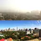 Kondisi langit biru dan saat sehari-hari di China yang penuh polusi. (CNN)