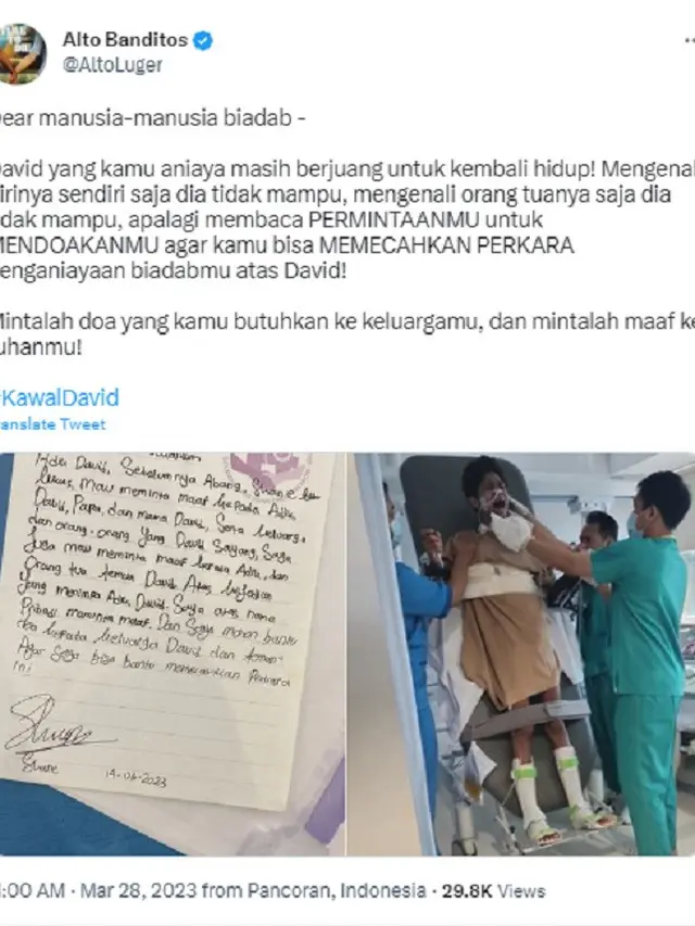 Shane Lukas kirim surat untuk David Ozora (Foto: Twitter/@AltoLuger)