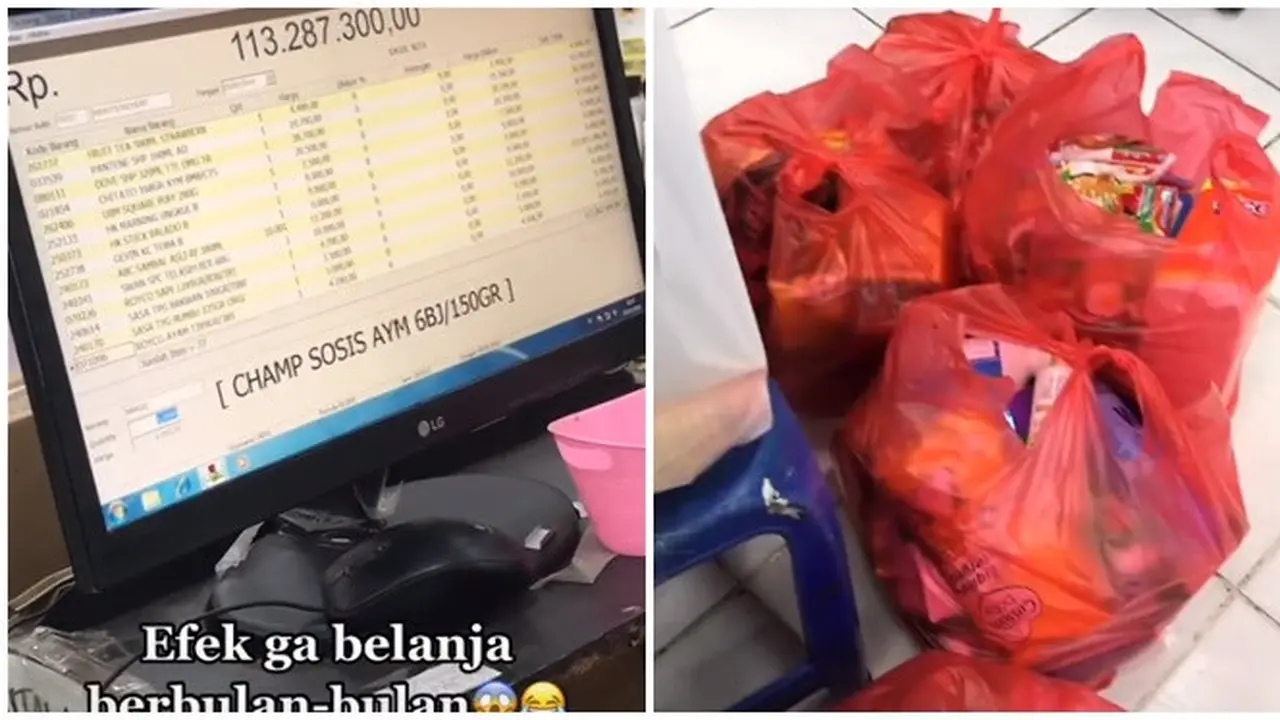 Lama Tak Belanja Kebutuhan Bulanan, Total Belanjaan Wanita Ini Bikin Tak Percaya