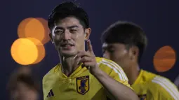 Bek tengah berusia 33 tahun, Shogo Taniguchi baru saja bergabung dengan klub Belgia, Sint-Truiden pada awal musim 2024/2025 usai meninggalkan klub Qatar Al-Rayyan SC. Bersama Kawasaki Frontale ia sukses mempersembahkan 4 gelar juara J1 League pada 2017, 2018, 2020 dan 2021. (AFP/Adrian Dennis)