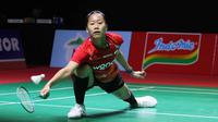 Sebagai informasi, Putri Kusuma Wardani menjadi satu-satunya wakil tunggal putri Indonesia di 16 besar Indonesia Masters 2026. Tampak dalam foto, pebulu tangkis tunggal putri Indonesia, Putri Kusuma Wardani saat bertanding melawan wakil Taiwan, Huang Yu-Hsun, pada babak 16 besar Indonesia Masters 2026 di Istora Gelora Bung Karno, Senayan, Jakarta, Kamis (22/1/2026). (Bola.com/M Iqbal Ichsan)