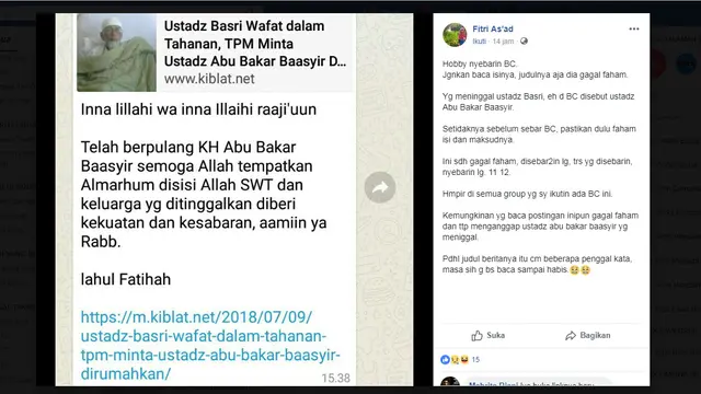 Hoaks Kabar Abu Bakar Baasyir Meninggal