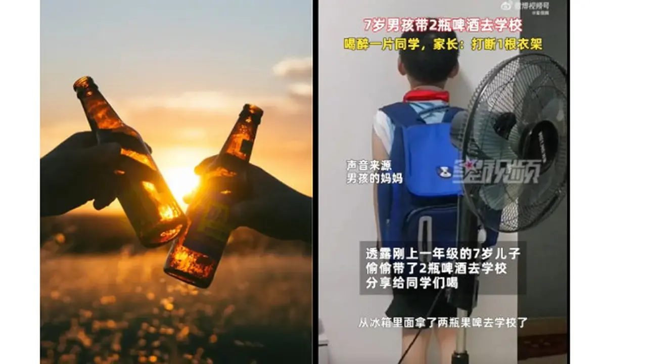 Potongan Gambar dari Seorang Bocah Laki-Laki Berumur 7 Tahun di Xiamen, Provinsi Fujian yang Dihukum Ibunya Gara-gara Ketahuan Bawa Bir ke Sekolah hingga Membuat Teman Sekelasnya Teler (Tangkapan layar Wibo dan Wil Stewart Unsplash)