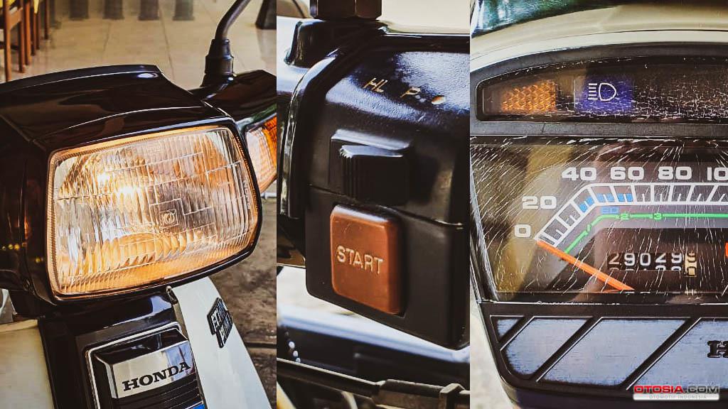 Lampu depan, electric starter dan speedometer.