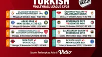 Jadwal dan Live Streaming Turkish Volleyball League 23/24 Week 3 di Vidio