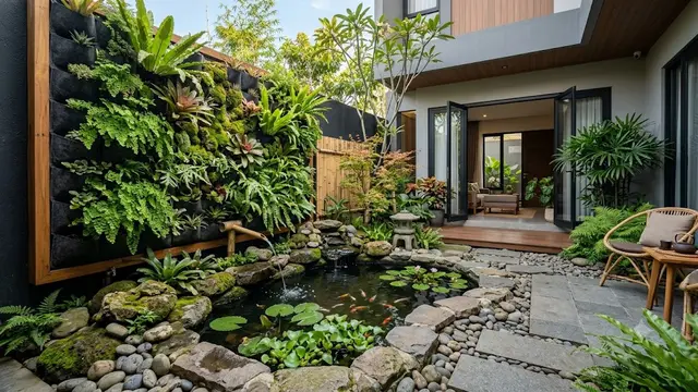 Inspirasi Kolam Mini Ala Jepang untuk Rumah Minimalis/AI Generated