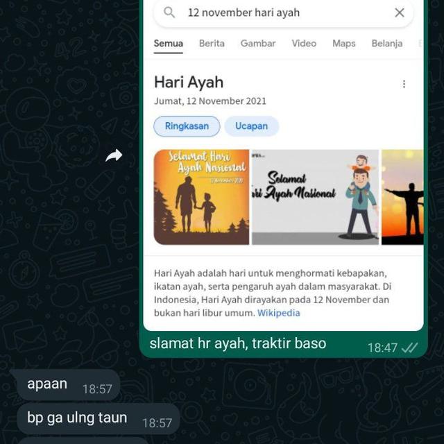 6 Chat Balasan Ayah Minta Kado di Hari Ayah Ini Bikin Senyum