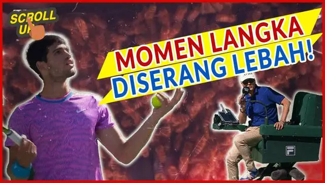 VIDEO: Serangan Lebah Ganggu Pertandingan Carlos Alcaraz vs Alexander Zverev di BNP Paribas Open 2024