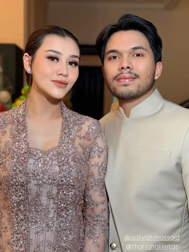 Aaliyah Massaid Tampil Fresh Dibalut Kebaya Kutu Baru saat Hadir di Akad Nikah Alyssa Daguise dan Al Ghazali. [@ochiipramita]