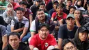 Antusiasme suporter Timnas Indonesia memudar seiring berjalannya pertandingan. (Liputan6.com/Angga Yuniar)