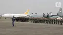 Komando Operasi Udara Nasional melaksanakan apel kesiapan pengamanan VVIP pelantikan presiden dan wakil presiden terpilih di Pangkalan Udara Halim Perdanakusuma, Jakarta. (Liputan6.com/Herman Zakharia)
