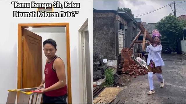 6 Potret Pria Ikut Tren 'Kenapa di Rumah Sarungan Mulu', Versi Bapak-Bapak Kocak