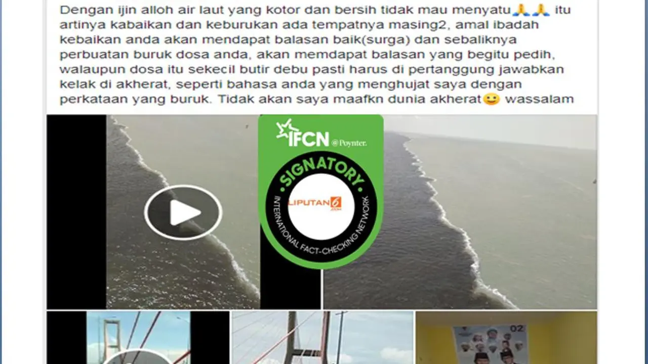 [Cek Fakta] Air Laut di Bawah Jembatan Suramadu