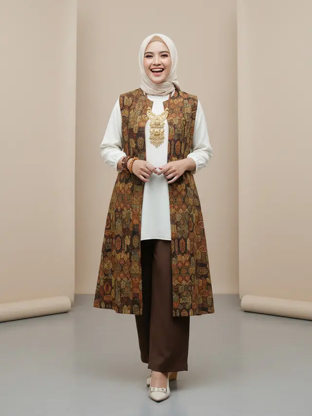Inspirasi Atasan Batik untuk Kondangan dengan Bawahan Celana Panjang/Ilustrasi Gemini AI