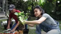 Yuni Shara rajin merawat tanaman-tanaman hias di rumahnya dan sering mengobrol dengan tanaman (Dok. YouTube/ Yuni Shara Channel)