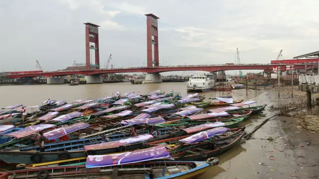 Sungai Musi yang menjadi ikon kota Palembang (Liputan6.com / ist - Nefri Inge)