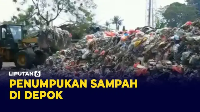 Penampakan Tumpukan Sampah yang Menggunung di Depok