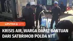 Satu per satu warga hingga mahasiswa di Desa Penfui Timur, Kabupaten Kupang, NTT berbondong-bondong memikul galon untuk mengantre air minum gratis. Air minum yang dibagikan telah disterilkan sehingga siap dikonsumsi.