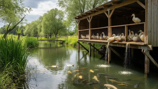 Peternakan bebek dan ikan (Image by Gemini AI)