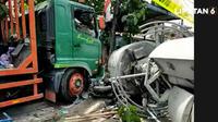 Kecelakaan truk trailer di Bekasi menewaskan 10 orang. ©2022 YouTube Liputan6 SCTV/Merdeka.com