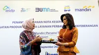 Penandatanganan Nota Kesepahaman atau Memorandum of Understanding (MOU) antara PT Bank Mandiri (Persero) Tbk (BMRI) dan PT ASDP Indonesia Ferry (Persero), Rabu, (13/9/2023). (Foto: Istimewa)