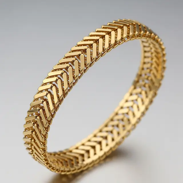 Gelang Emas Hollow Ringan Motif Singapura