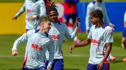 Duel La Roja, sebutan Spanyol melawan Kroasia akan dihelat di Stadion Olimpiade Berlin, Sabtu (15/6/2024), pukul 23.00 WIB. (AP Photo/Manu Fernandez)
