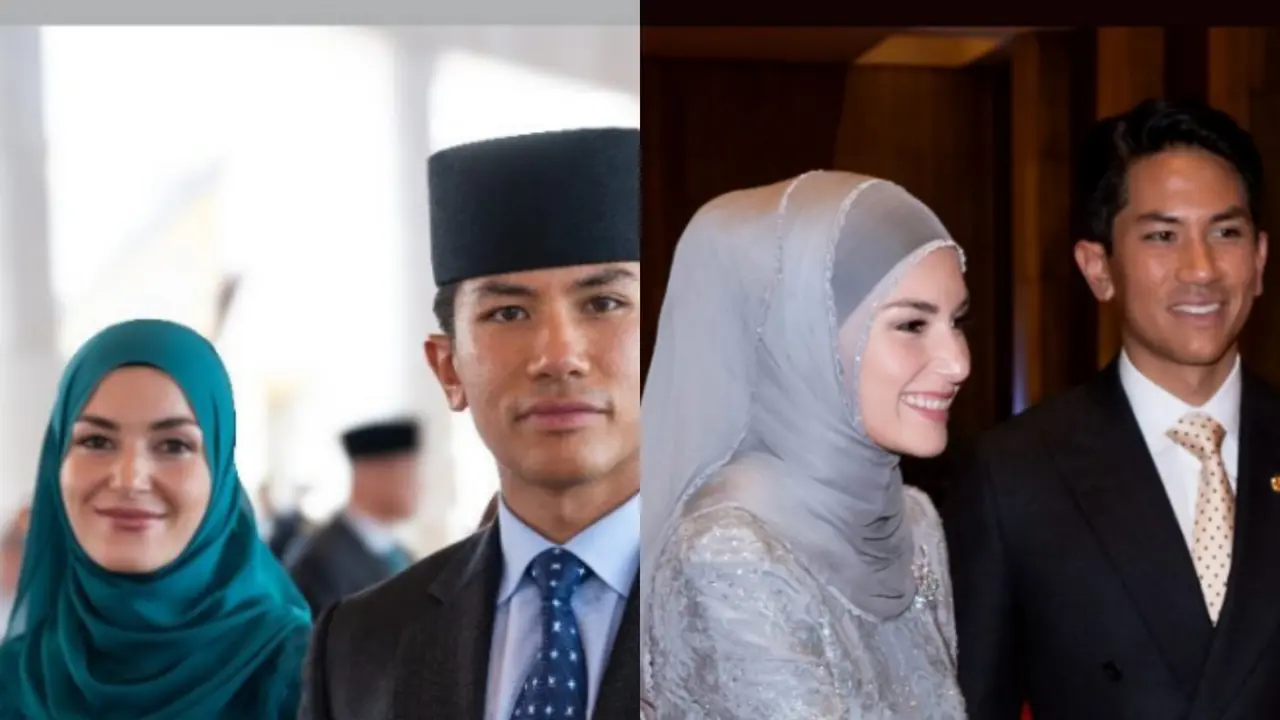 Potret Perdana Anisha Rosnah Temani Pangeran Mateen Hadiri Kunjungan Kerajaan, Penampilannya Santun dengan Hijab