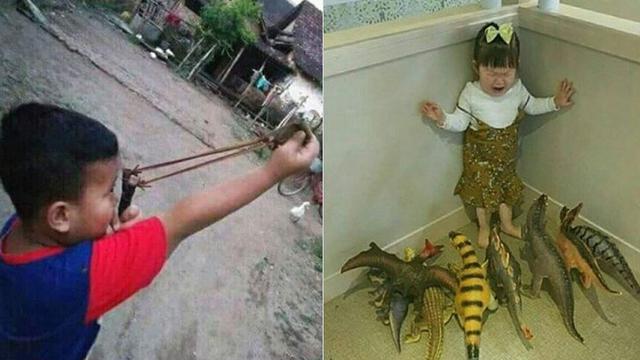 9 Aksi Konyol Anak-anak ini Bikin Kangen Masa Kecil