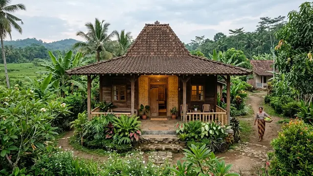 Model Rumah Desa Sederhana tanpa Pagar tetapi Tetap Privat