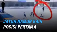 Seorang bocah terjatuh di awal pertandingan ice skating. Akhirnya mampu bangkit dan menjuarai pertandingan.