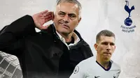 Tottenham Hotspur - Pierre-Emile Hojbjerg dan Jose Mourinho (Bola.com/Adreanus Titus)