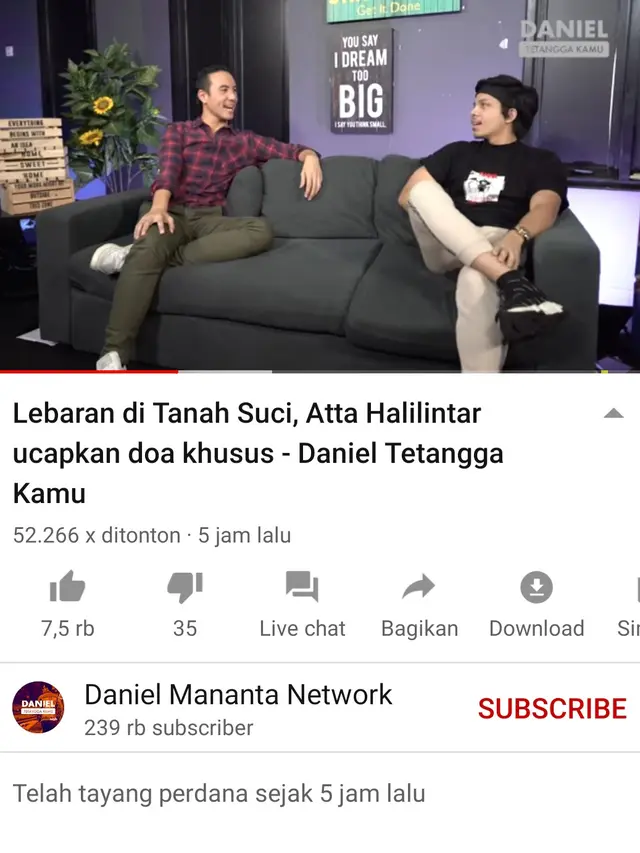 Unggahan Daniel Mananta. (Foto: YouTube Daniel Mananta Network)
