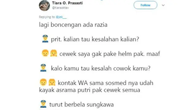 Obrolan Kocak Saat Pasangan Kekasih Ditilang Polisi, Siap-Siap Ketawa Geli