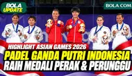 Momen Pengalungan Medali Padel Putri Indonesia di Asian Games 2026, Kusumawati/Sabatini Raih Perak