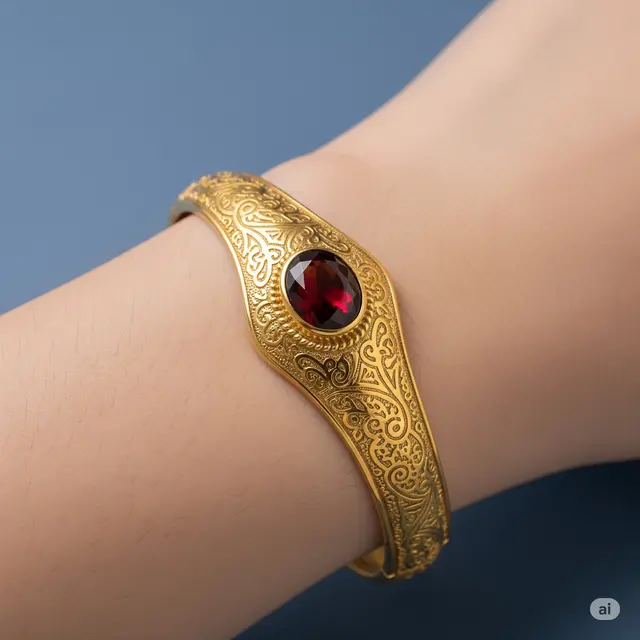 Model Gelang 24 Karat 4 Gram Bertabur Batu Permata.