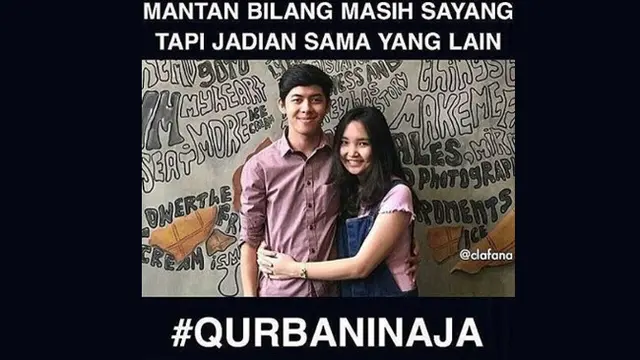 Curhatan Netizen Jadi Kurban Perasaan di Meme `Qurbanin Aja`