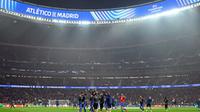 Penampakan stadion markas Atletico Madrid, Metropolitano, di sebuah malam Liga Champions. (Javier SORIANO / AFP)