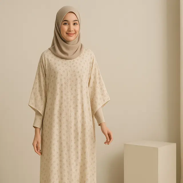 Model Gamis Kaftan Daily Look/Ilustrasi gambari oleh AI