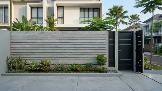 Pagar Roster Beton Ekspos untuk Rumah Minimalis.