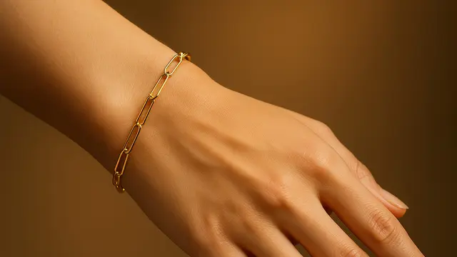 Model Gelang Emas Paperclip Chain