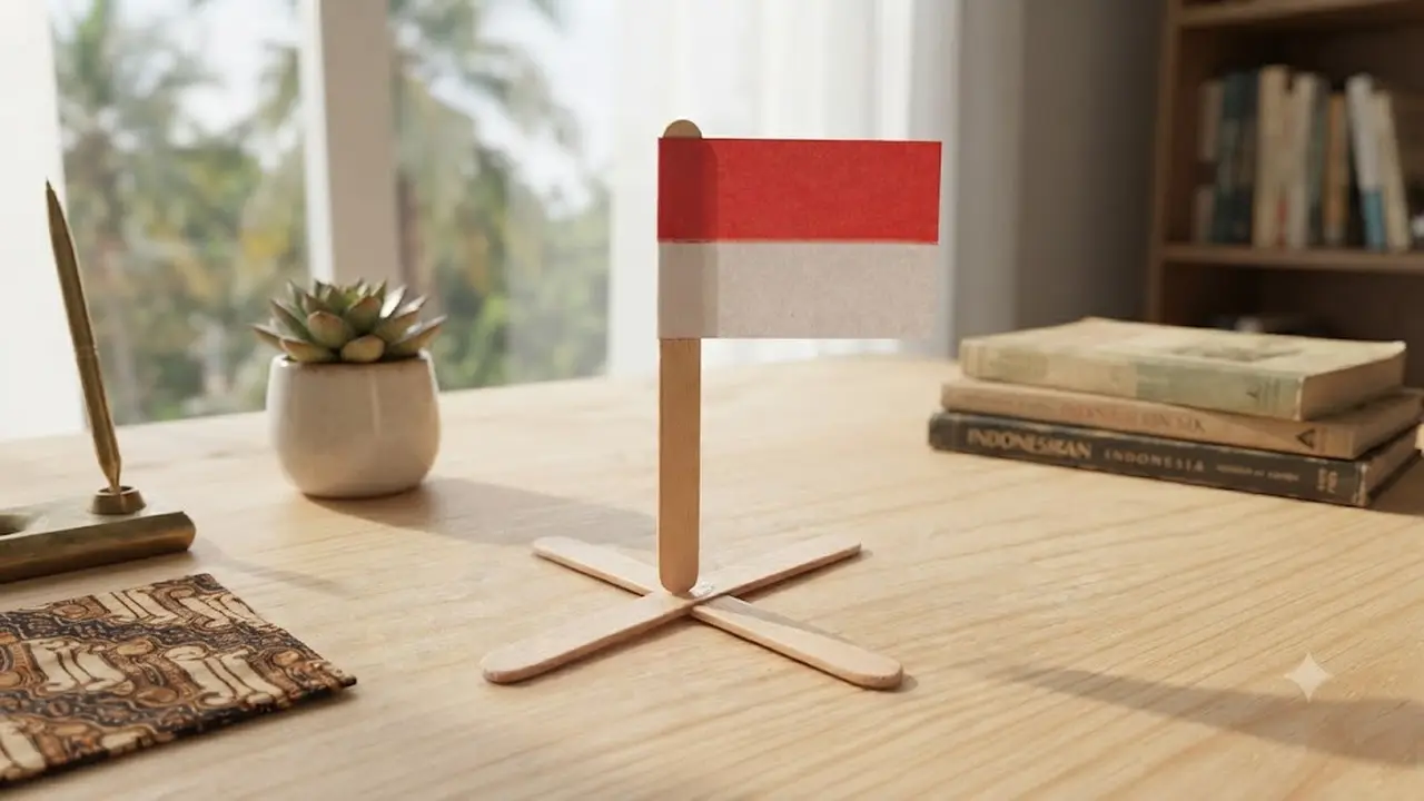 Cara Membuat Bendera Mini dari Stik Es Krim Bekas